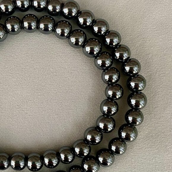 Hematite Bead Necklace, 18" - Picture 1 of 8
